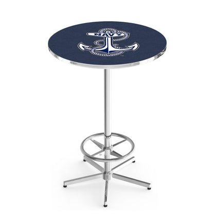 L216 US Naval Academy 42" Tall - 36" Top Pub Table with Chrome Finish