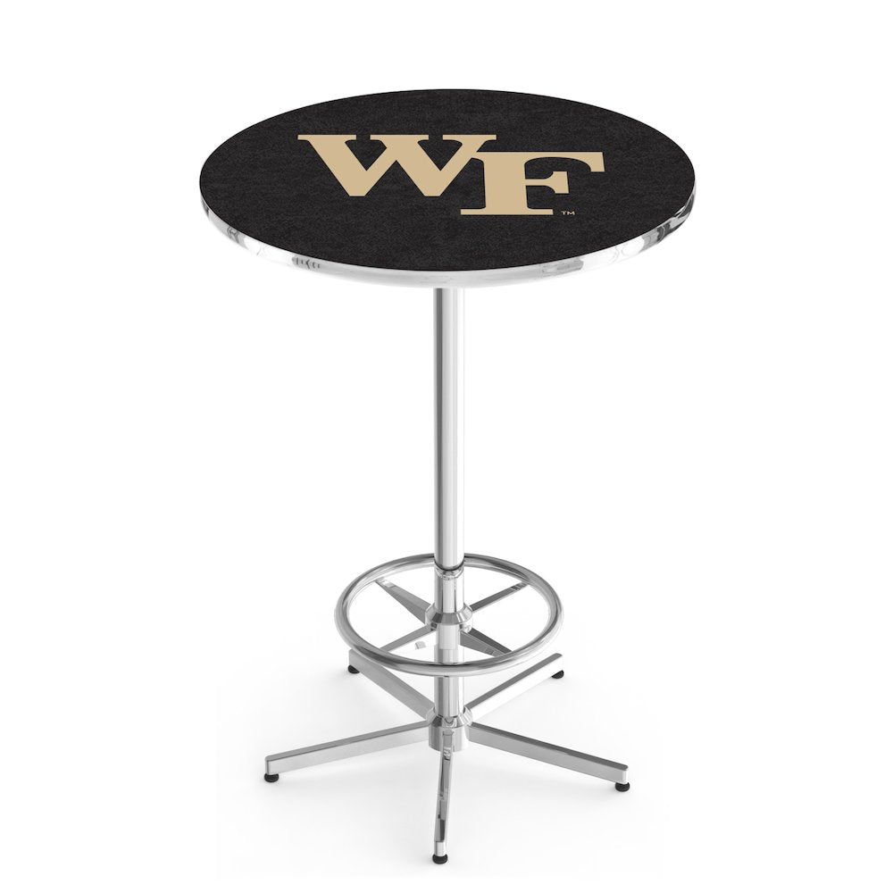 L216 Wake Forest University 42" Tall - 36" Top Pub Table with Chrome Finish
