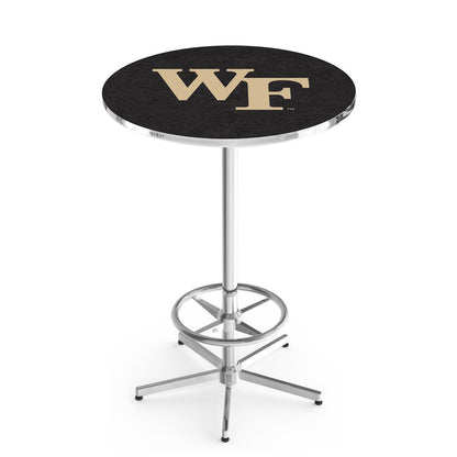 L216 Wake Forest University 42" Tall - 36" Top Pub Table with Chrome Finish