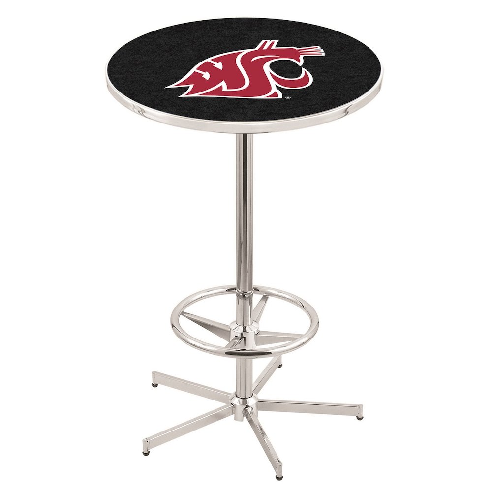 L216 Washington State University 42' Tall - 36' Top Pub Table w/ Chrome Finish