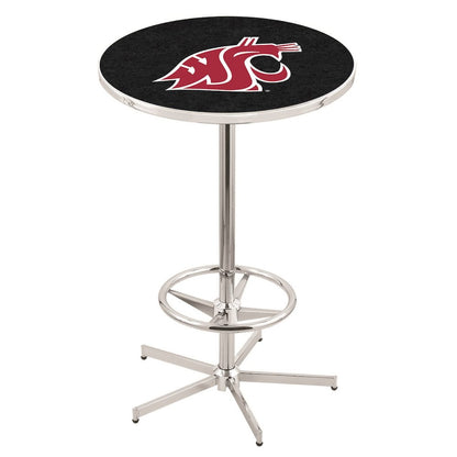 L216 Washington State University 42' Tall - 36' Top Pub Table w/ Chrome Finish