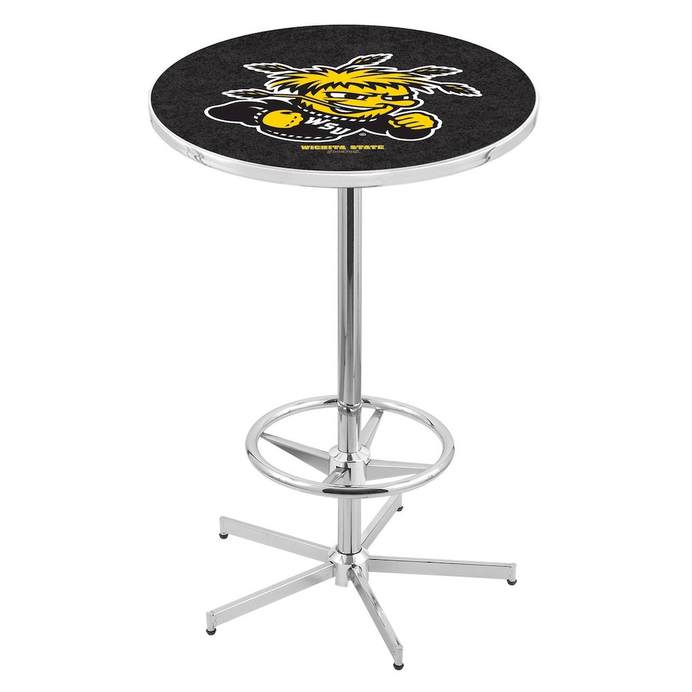 L216 Wichita State University 42' Tall - 36' Top Pub Table w/ Chrome Finish