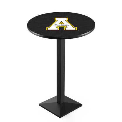 L217 Appalachian State University 36' Tall - 36' Top Pub Table w/ Black Wrinkle Finish