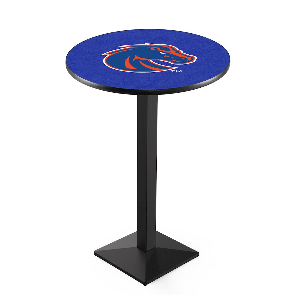 L217 Boise State University 36' Tall - 36' Top Pub Table w/ Black Wrinkle Finish