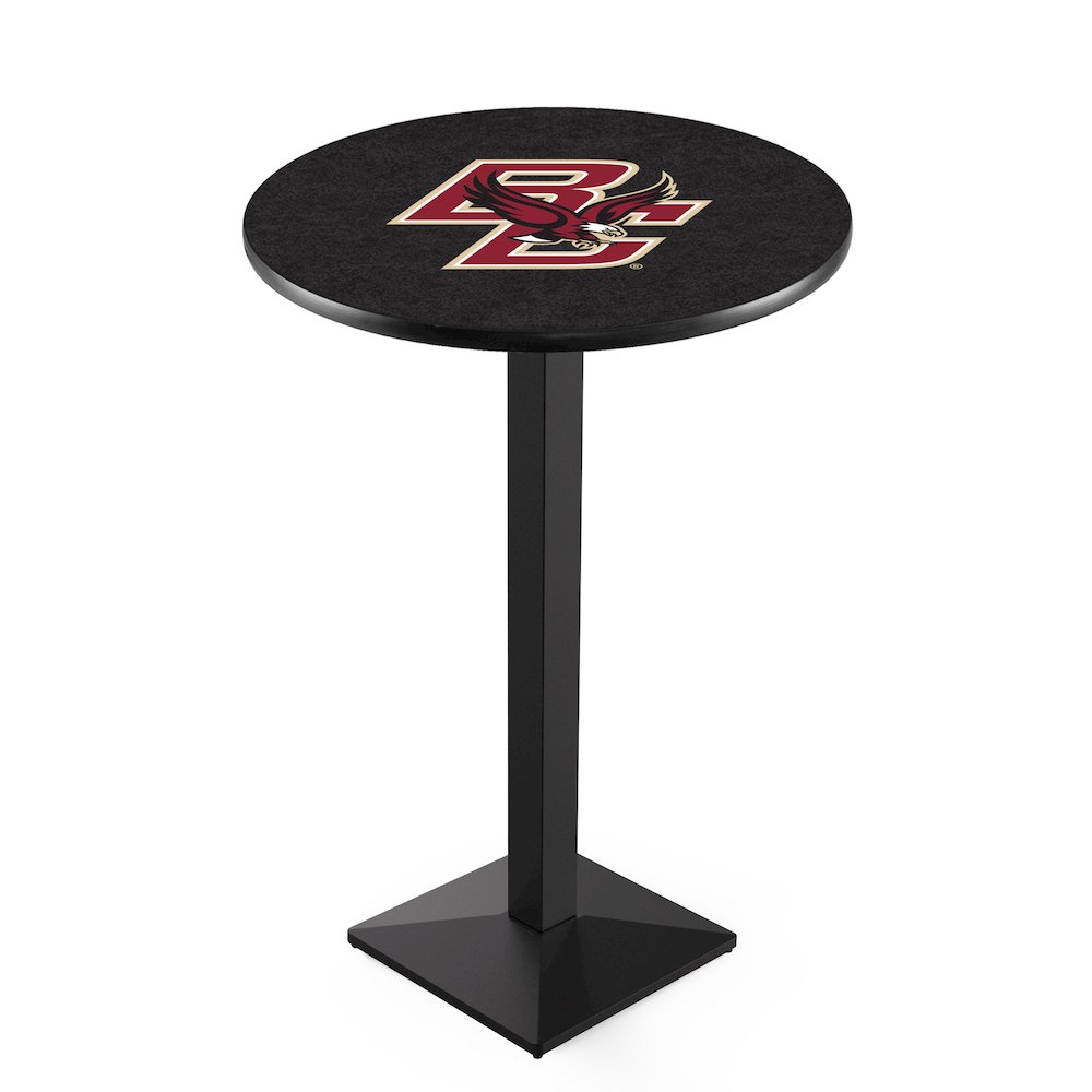 L217 Boston College 36" Tall - 36" Top Pub Table with Black Wrinkle Finish