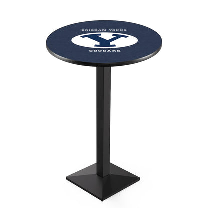 L217 Brigham Young University 36' Tall - 36' Top Pub Table w/ Black Wrinkle Finish