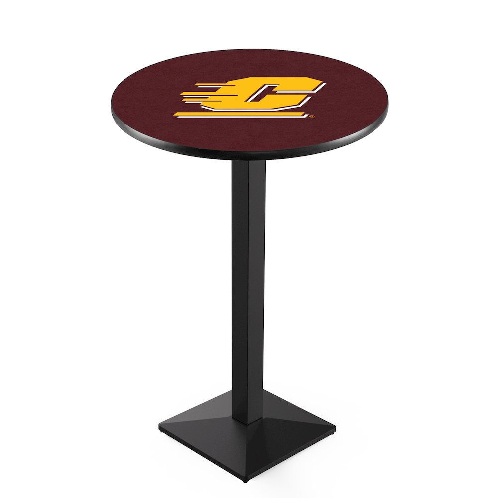 L217 Central Michigan University 36' Tall - 36' Top Pub Table w/ Black Wrinkle Finish