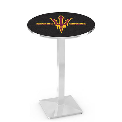 L217 Arizona State University (Pitchfork) 36' Tall - 36' Top Pub Table w/ Chrome Finish