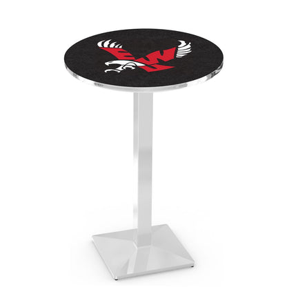 L217 Eastern Washington University 36" Tall - 36" Top Pub Table with Chrome Finish