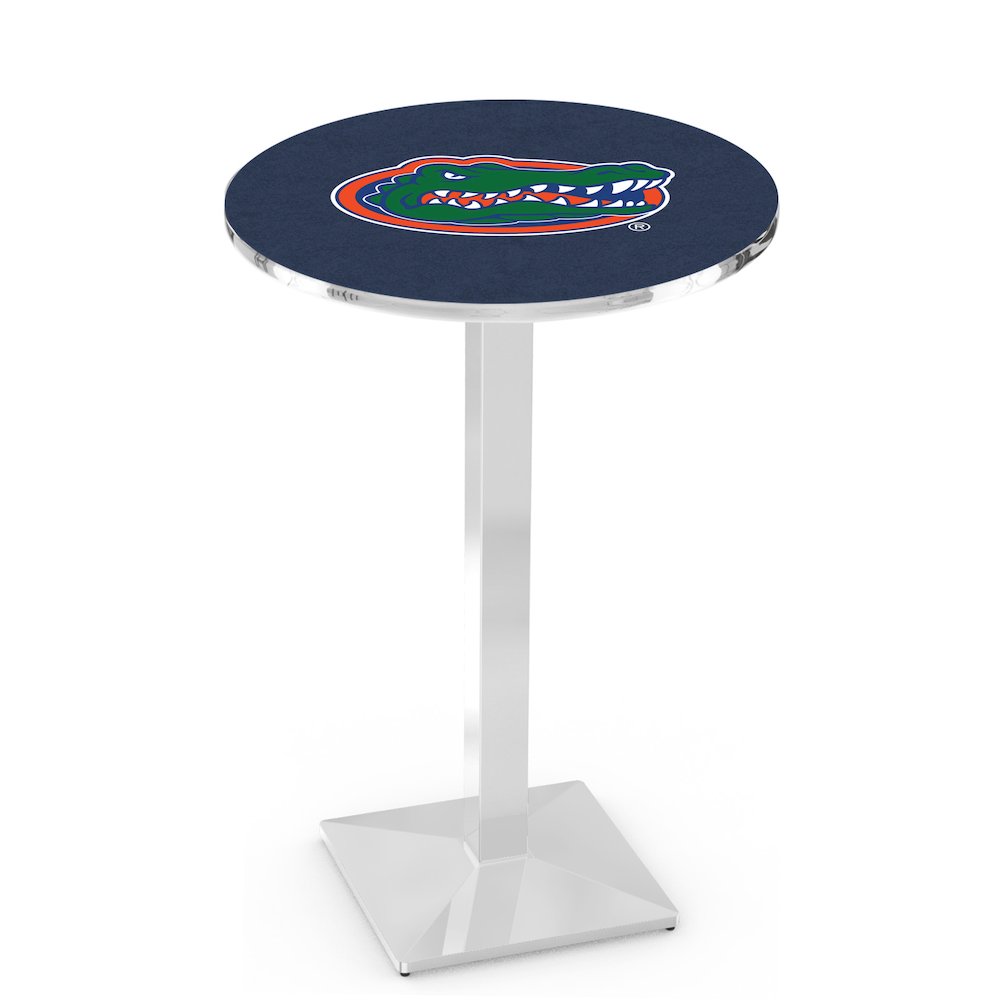 L217 University of Florida 36' Tall - 36' Top Pub Table w/ Chrome Finish
