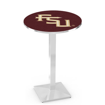 L217 Florida State (Script) 36' Tall - 36' Top Pub Table w/ Chrome Finish
