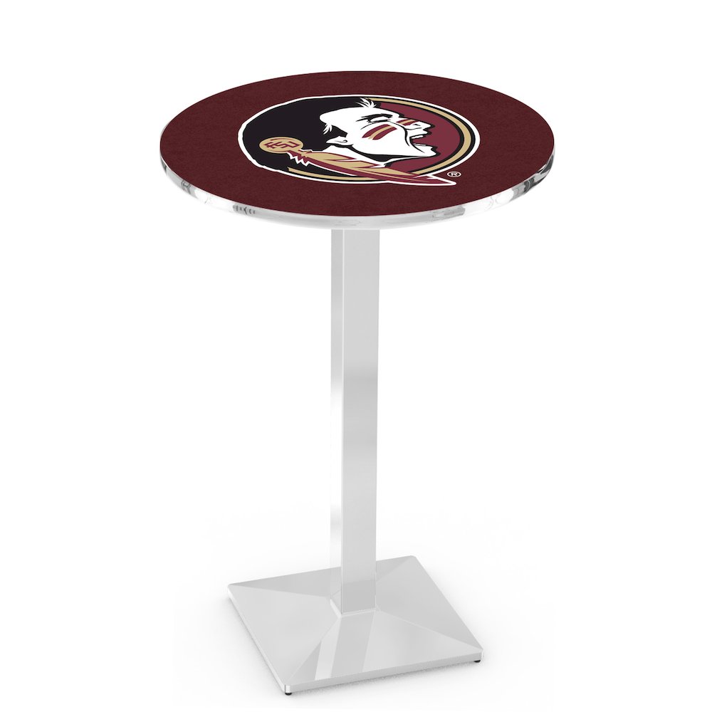 L217 Florida State (Head) 36" Tall - 36" Top Pub Table with Chrome Finish