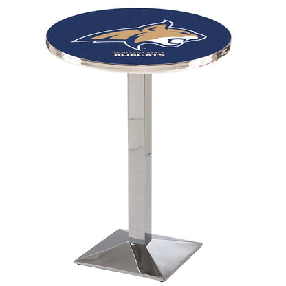 L217 Montana State University 36' Tall - 36' Top Pub Table w/ Chrome Finish
