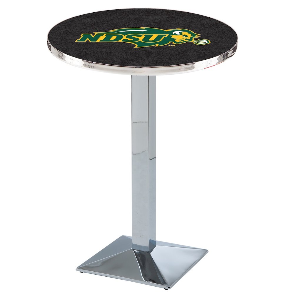 L217 North Dakota State University 36" Tall - 36" Top Pub Table with Chrome Finish