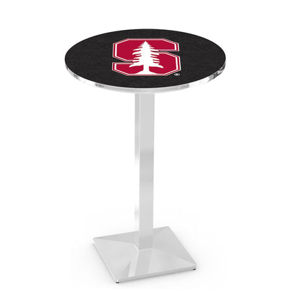 L217 Stanford University 36' Tall - 36' Top Pub Table w/ Chrome Finish