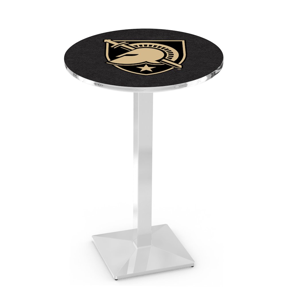 L217 US Military Academy 36' Tall - 36' Top Pub Table w/ Chrome Finish