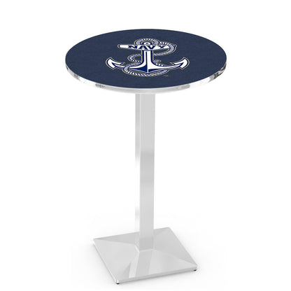 L217 US Naval Academy 36" Tall - 36" Top Pub Table with Chrome Finish