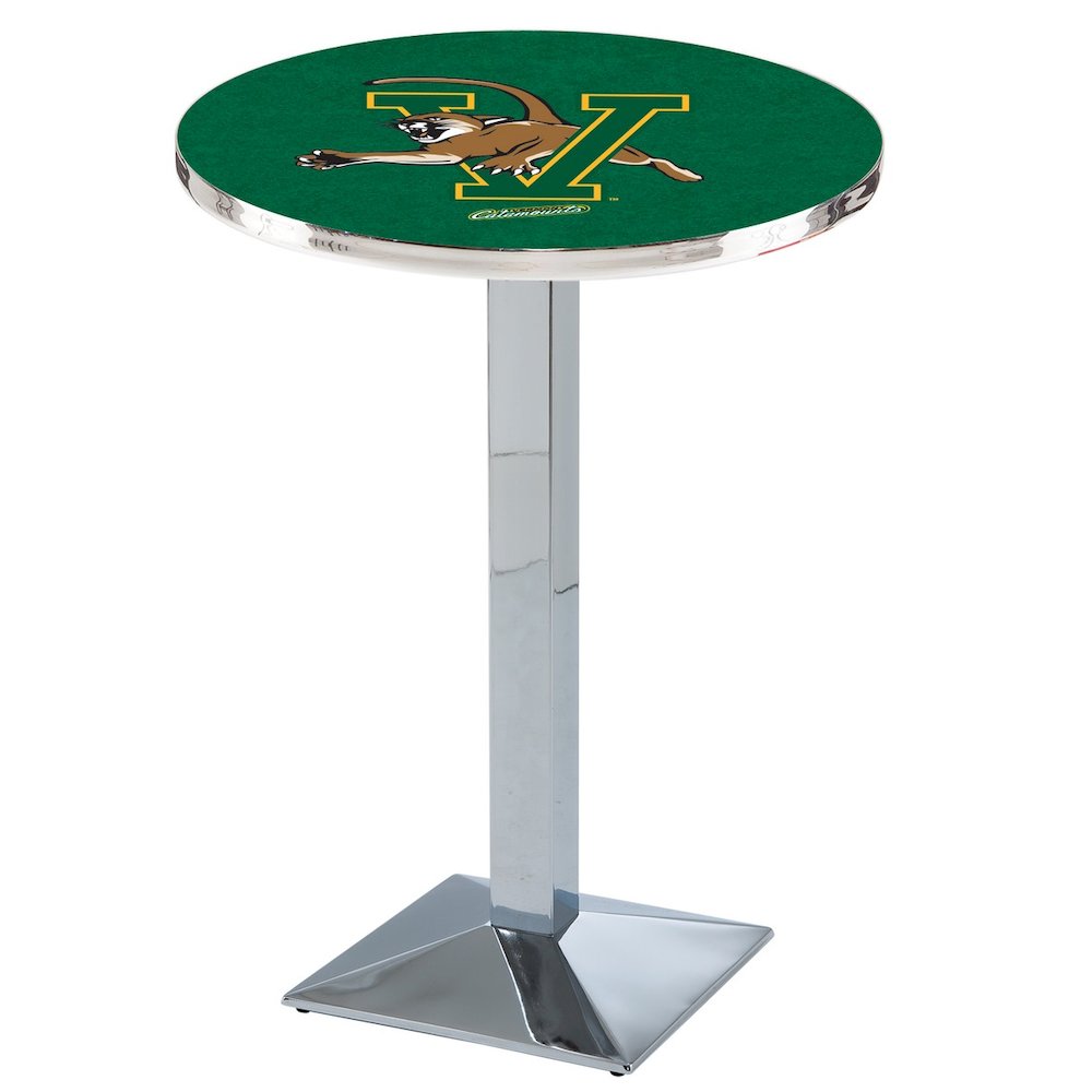 L217 University of Vermont 36' Tall - 36' Top Pub Table w/ Chrome Finish
