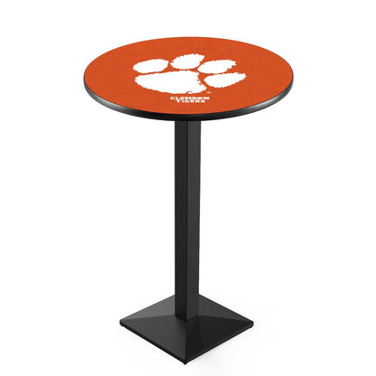 L217 Clemson 36' Tall - 36' Top Pub Table w/ Black Wrinkle Finish