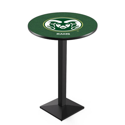 L217 Colorado State University 36" Tall - 36" Top Pub Table with Black Wrinkle Finish