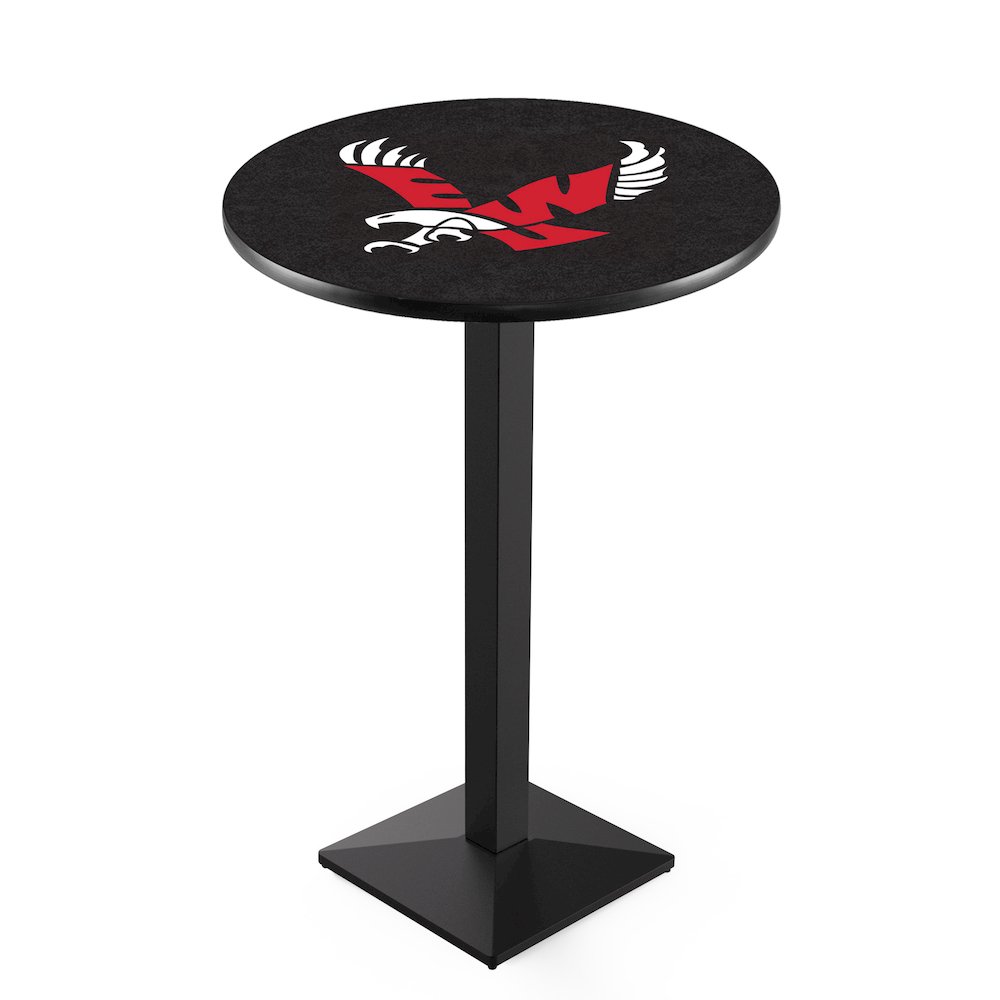 L217 Eastern Washington University 36' Tall - 36' Top Pub Table w/ Black Wrinkle Finish