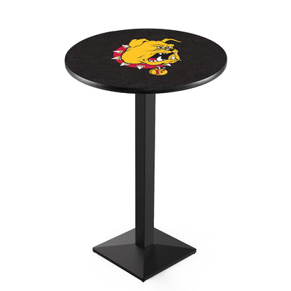 L217 Ferris State University 36' Tall - 36' Top Pub Table w/ Black Wrinkle Finish
