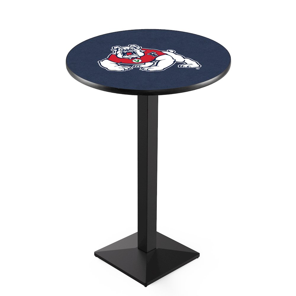 L217 Fresno State University 36' Tall - 36' Top Pub Table w/ Black Wrinkle Finish