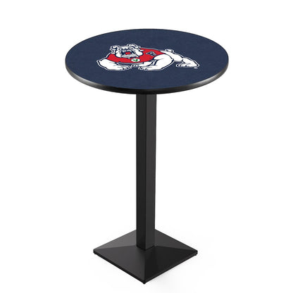 L217 Fresno State University 36' Tall - 36' Top Pub Table w/ Black Wrinkle Finish
