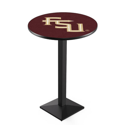 L217 Florida State (Script) 36" Tall - 36" Top Pub Table with Black Wrinkle Finish