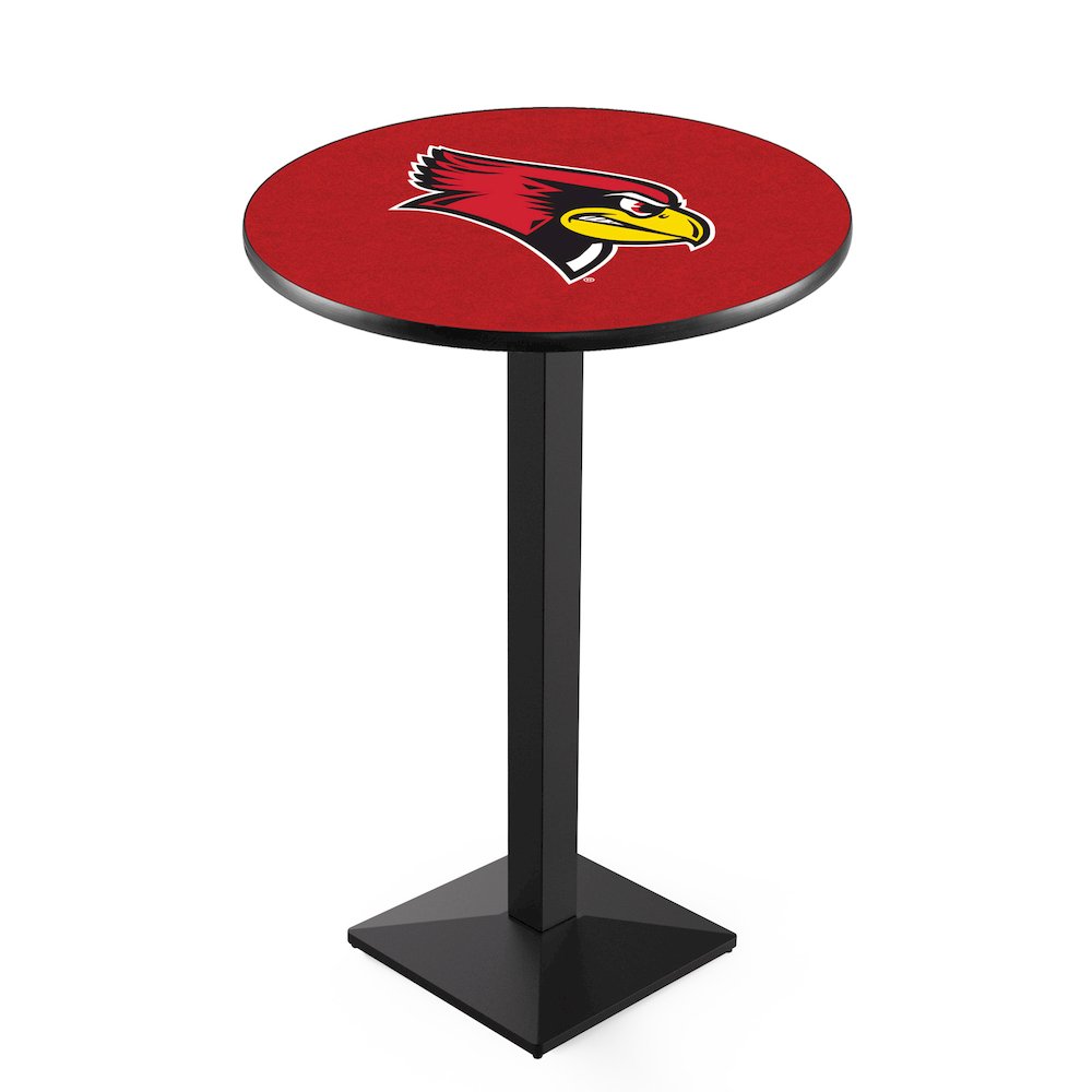 L217 Illinois State University 36" Tall - 36" Top Pub Table with Black Wrinkle Finish