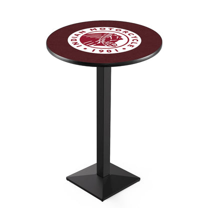 L217 Indian Motorcycle 36" Tall - 36" Top Pub Table with Black Wrinkle Finish