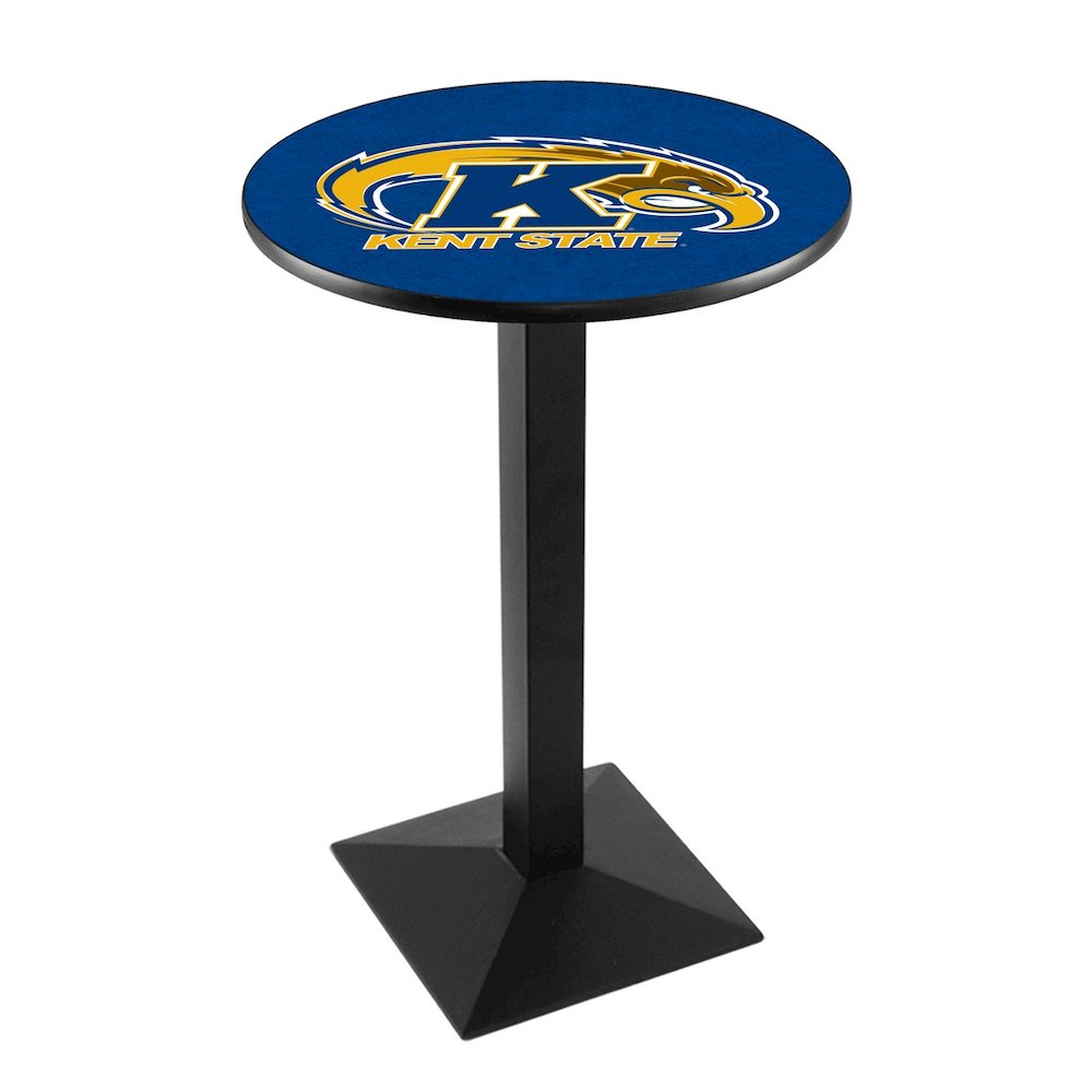 L217 Kent State University 36' Tall - 36' Top Pub Table w/ Black Wrinkle Finish