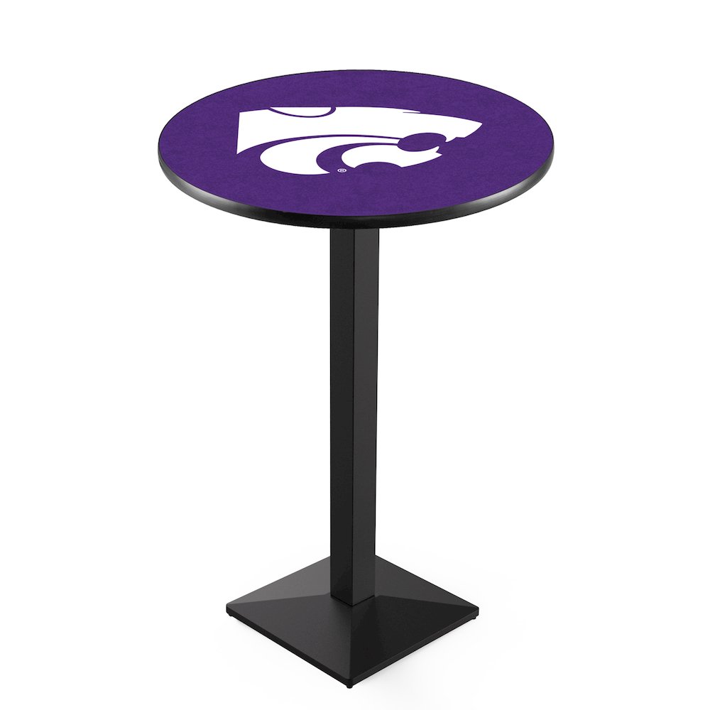 L217 Kansas State University 36" Tall - 36" Top Pub Table with Black Wrinkle Finish