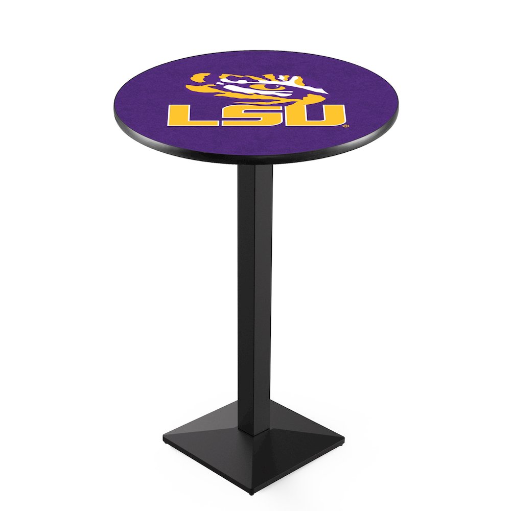 L217 Louisiana State University 36' Tall - 36' Top Pub Table w/ Black Wrinkle Finish