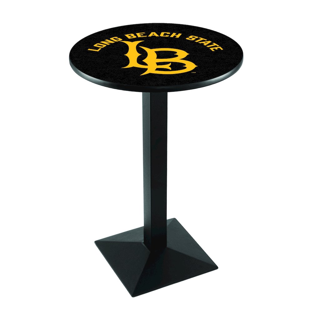 L217 Long Beach State University 36' Tall - 36' Top Pub Table w/ Black Wrinkle Finish