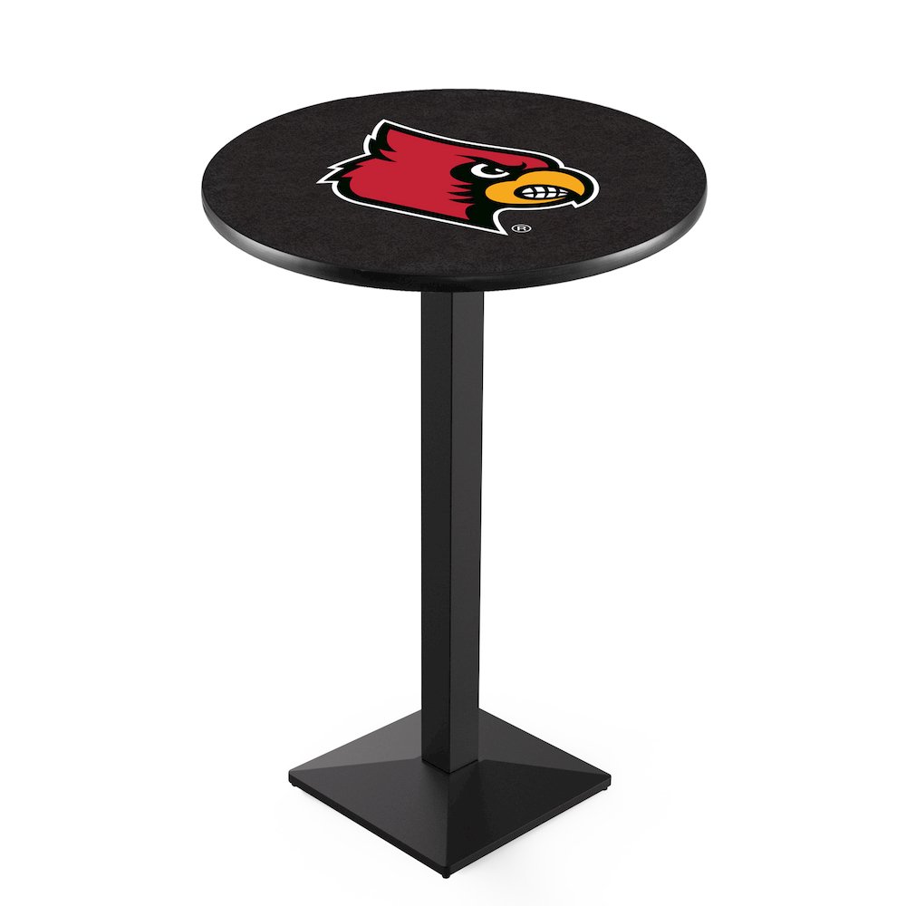 L217 University of Louisville 36" Tall - 36" Top Pub Table with Black Wrinkle Finish