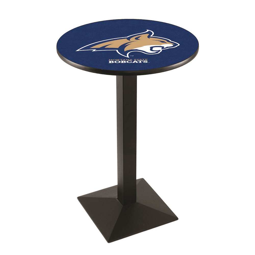 L217 Montana State University 36" Tall - 36" Top Pub Table with Black Wrinkle Finish