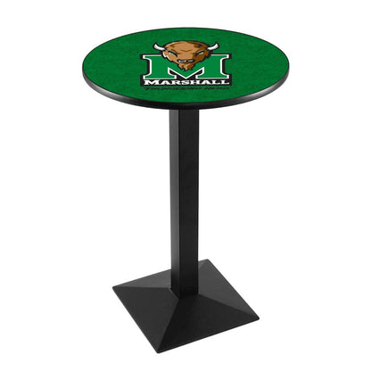L217 Marshall University 36" Tall - 36" Top Pub Table with Black Wrinkle Finish