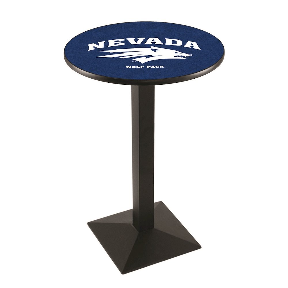 L217 University of Nevada 36" Tall - 36" Top Pub Table with Black Wrinkle Finish