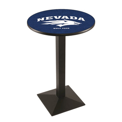 L217 University of Nevada 36" Tall - 36" Top Pub Table with Black Wrinkle Finish