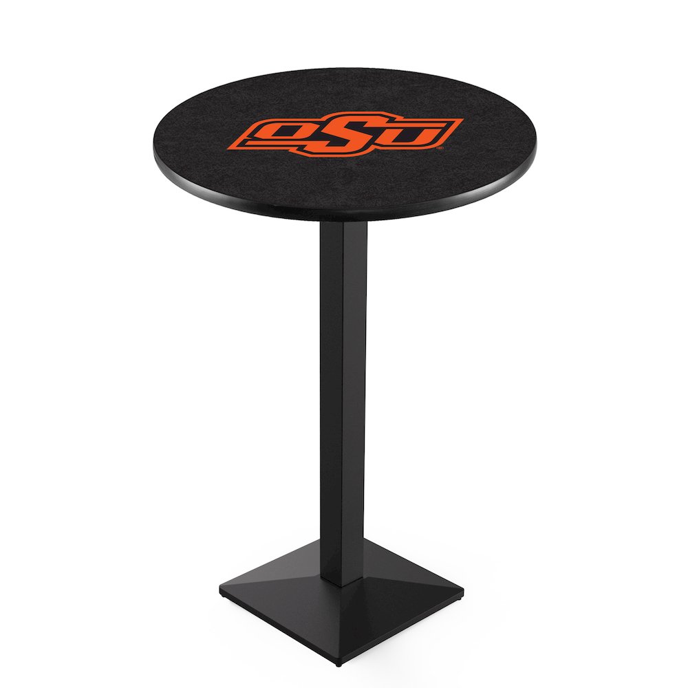 L217 Oklahoma State University 36" Tall - 36" Top Pub Table with Black Wrinkle Finish