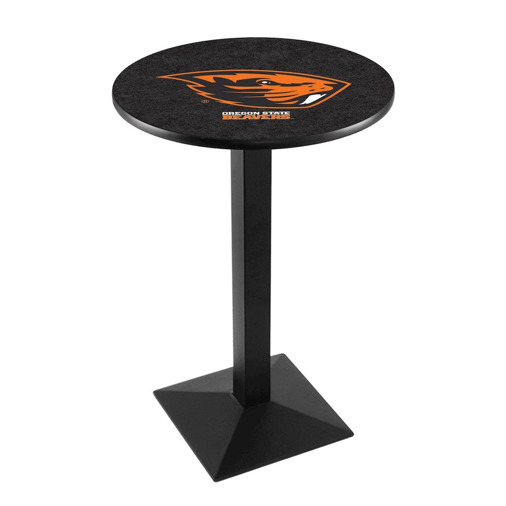 L217 Oregon State University 36' Tall - 36' Top Pub Table w/ Black Wrinkle Finish