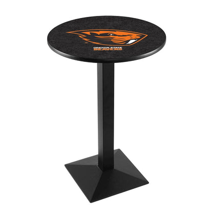 L217 Oregon State University 36' Tall - 36' Top Pub Table w/ Black Wrinkle Finish