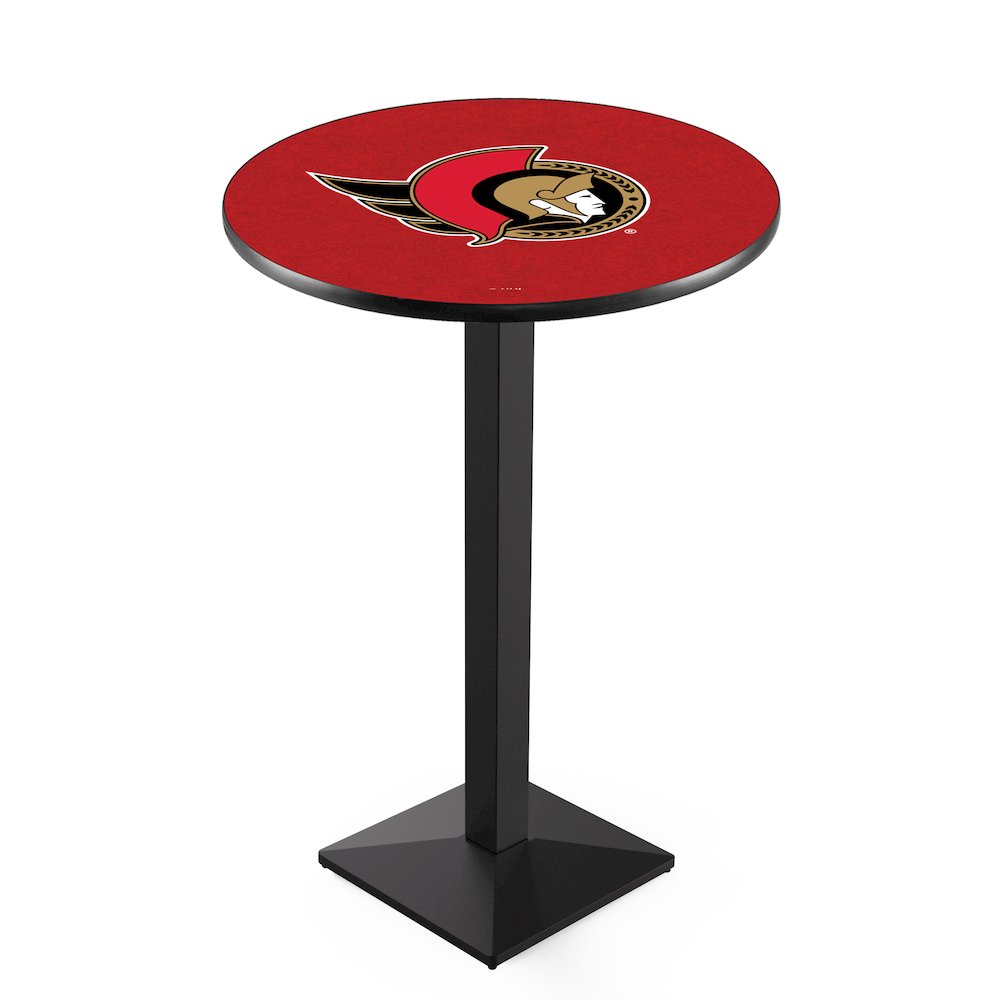 L217 Ottawa Senators 36" Tall - 36" Top Pub Table with Black Wrinkle Finish (9507)