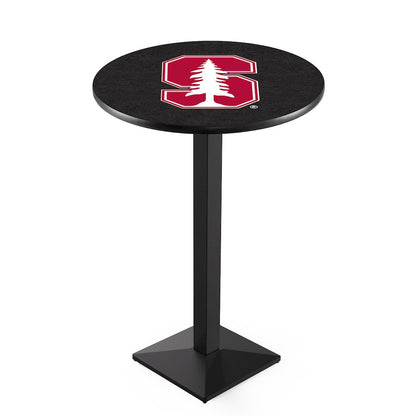 L217 Stanford University 36" Tall - 36" Top Pub Table with Black Wrinkle Finish