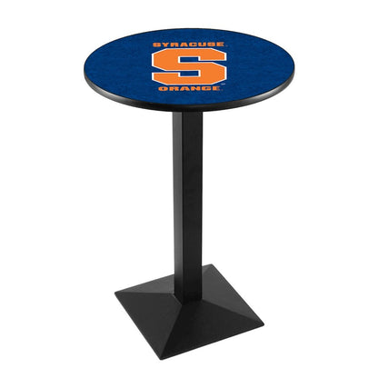 L217 Syracuse University 36' Tall - 36' Top Pub Table w/ Black Wrinkle Finish