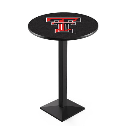 L217 Texas Tech University 36' Tall - 36' Top Pub Table w/ Black Wrinkle Finish