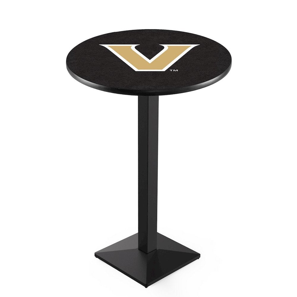 L217 Vanderbilt University 36" Tall - 36" Top Pub Table with Black Wrinkle Finish