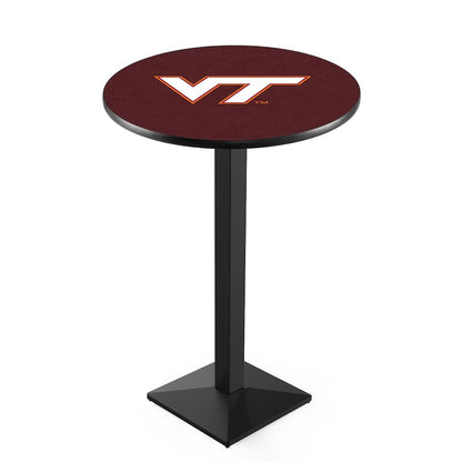 L217 Virginia Tech University 36' Tall - 36' Top Pub Table w/ Black Wrinkle Finish