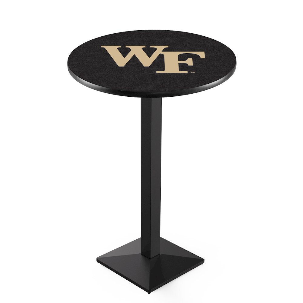 L217 Wake Forest University 36' Tall - 36' Top Pub Table w/ Black Wrinkle Finish